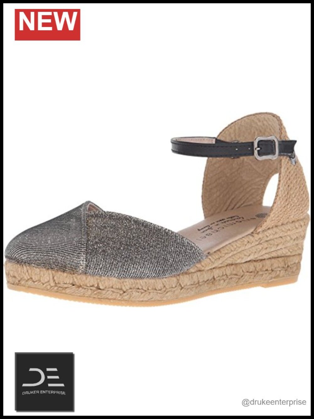 Leather Rubber Wedge Sandals Ankle Strap Padded Insole Summer Party